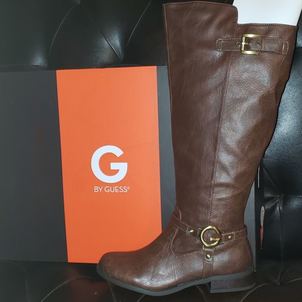 Guess Dark Brown Leather Boots
